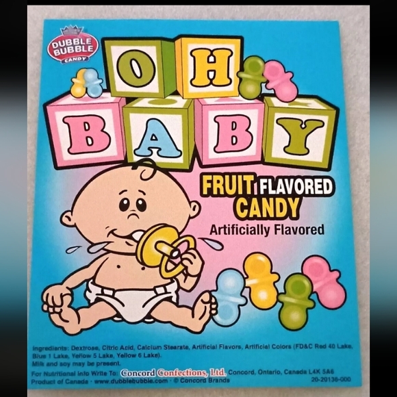 2 Dubble Bubble Oh Baby Fruit Candy Machine Vending Display Card 2000s NOS NEW - Picture 6 of 6